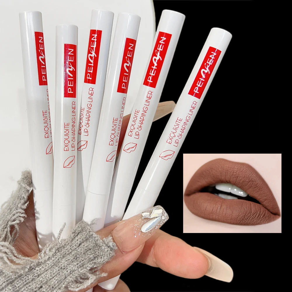 Matte Lip Liner Gold Tube Waterproof Lipstick Pencil Female Easy To Wear Non-stick on Cup Lips Contouring Pen Nude Lip Cosmetics