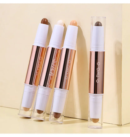 O.TWO.O Contour Stick Double Heads Contour Waterproof Matte Finish Highlighters Clavicle Shadow Pen Face 3D Highlight Concealer