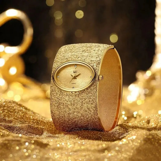 ASJ Women's Bracelet Watch reloj mujer Gold Luxury Bark Pattern Simple watch for women relojes para damas