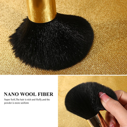 BEILI Luxury White Gold Goat Hair Makeup Brushes  Professional Foundation Make up Brush Blush Eyebrow Powder brochas maquillaje