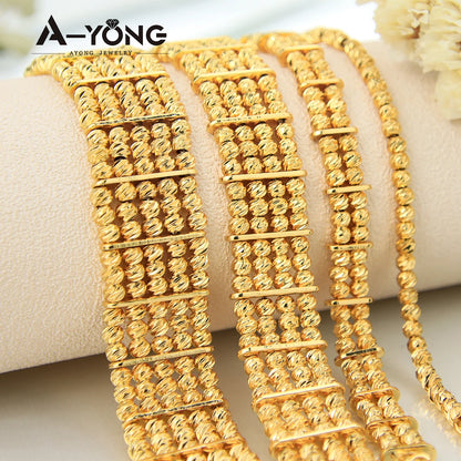 AYONG Multi Layer Copper Beads Bracelets 21k Gold Plated  Middle East  Women Wedding Jewelry