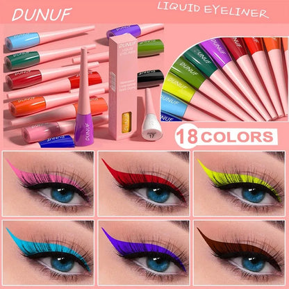 Blue Eye Liner Pen Eyes Makeup Long-Lasting Liquid Quick-Dry Eyeliner Pencil 18-color White Red Colorful Pen Make Up Cosmetics