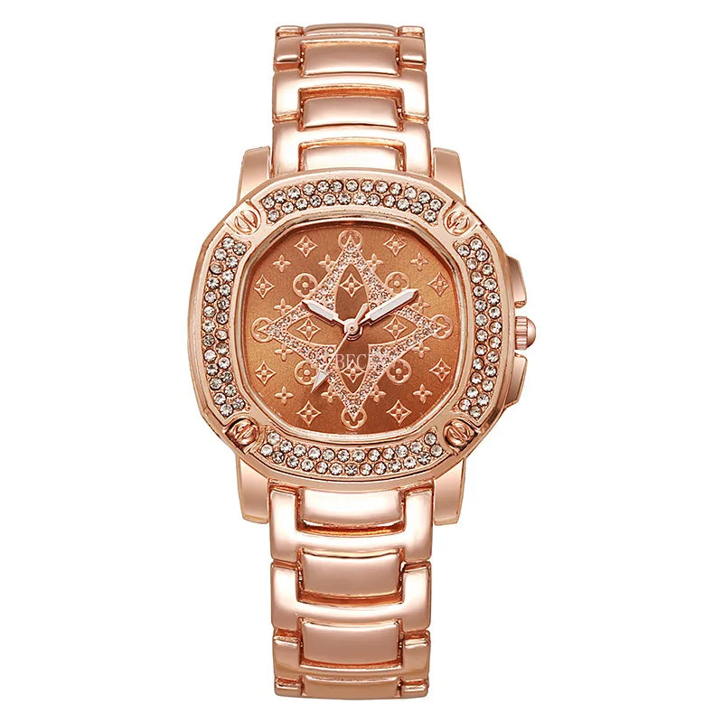 Gold Stainless Steel Fashion Women Watches New Luxury Ladies watches Rome Quartz Watch