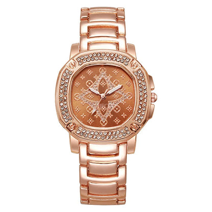 Gold Stainless Steel Fashion Women Watches New Luxury Ladies watches Rome Quartz Watch