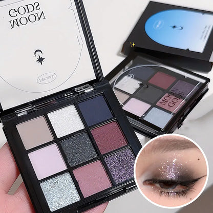 9 Colors Matte Shimmer eyeshadow Palette glitter pigments New Beauty Charming Pearly Gothic Smoky Eye shadow Makeup