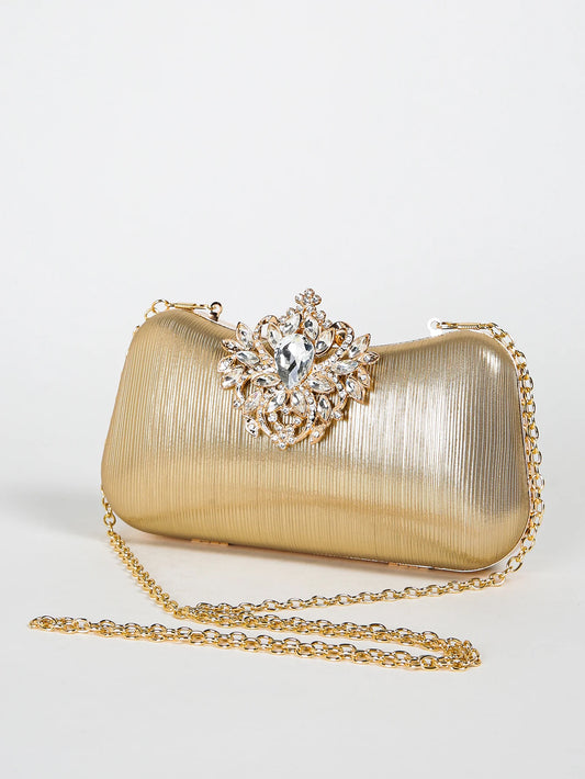 Luxury Rhinestone Evening Bag For Carnaval, Shiny Wedding Dress Purses,  Glamorous,Elegant,Exquisite Small Rhinestone Decor Boxy