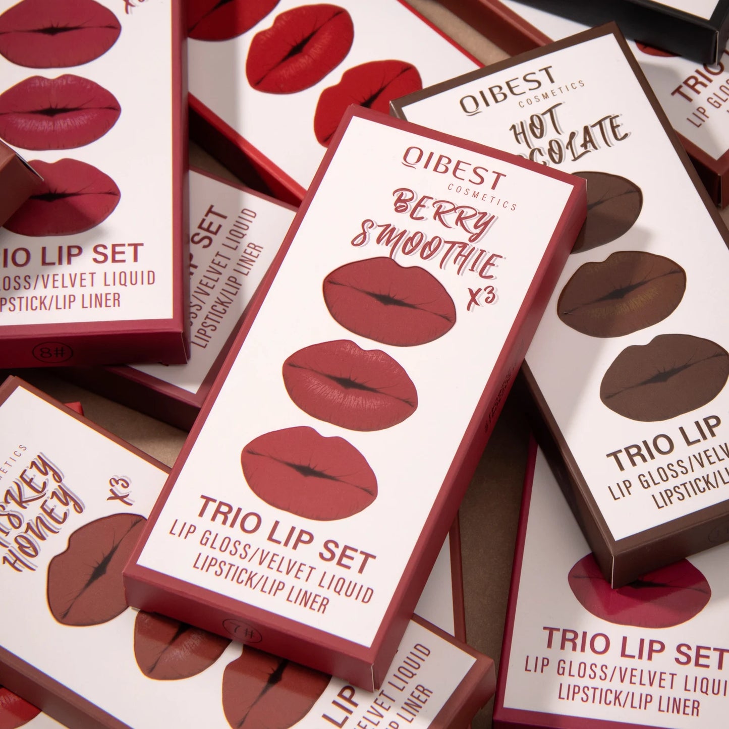 New 3pcs/set Liquid Lipstick Lip Liner Long Lasting Cosmetic Black Brown Purple Red Matte Lip Gloss Nude Lip Tint Stain Makeup