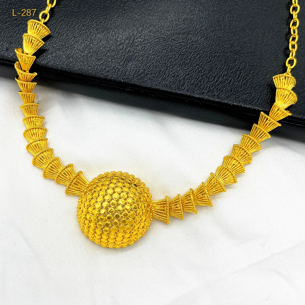 ANIID Dubai Indian African Bead Necklace Earrings Jewelry Set For Women 24K Gold Plated Nigeria Bridal Wedding Party Gift Jewellery