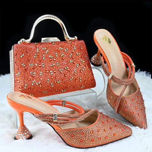 Mature Fashion New Arrivals Women Shoes and Bag to Match High Quality Pumps for Wedding and parties