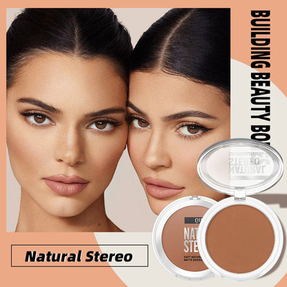 QIBEST Single Color Bronzer Contour Palette Face Shading Grooming Powder Lasting Matte Nose Shadow Highlight Blush Face Makeup