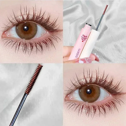 Ultra-fine Mascara Curl Thick Lengthening Eyelash Mascara Waterproof Non-smudge Brown Natural Curling Fine Brush Mascara Makeup