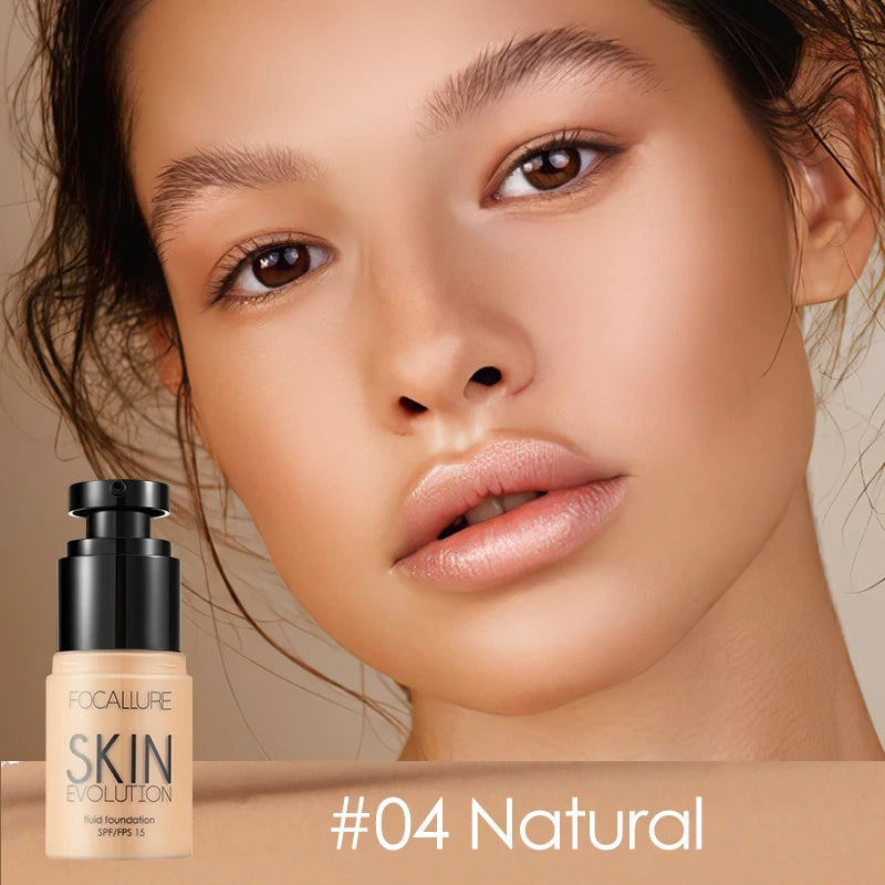FOCALLURE Waterproof Matte Face Liquid Foundation Full Coverage Concealer Whitening Face Makeup Base Cream Cosmetics for Women