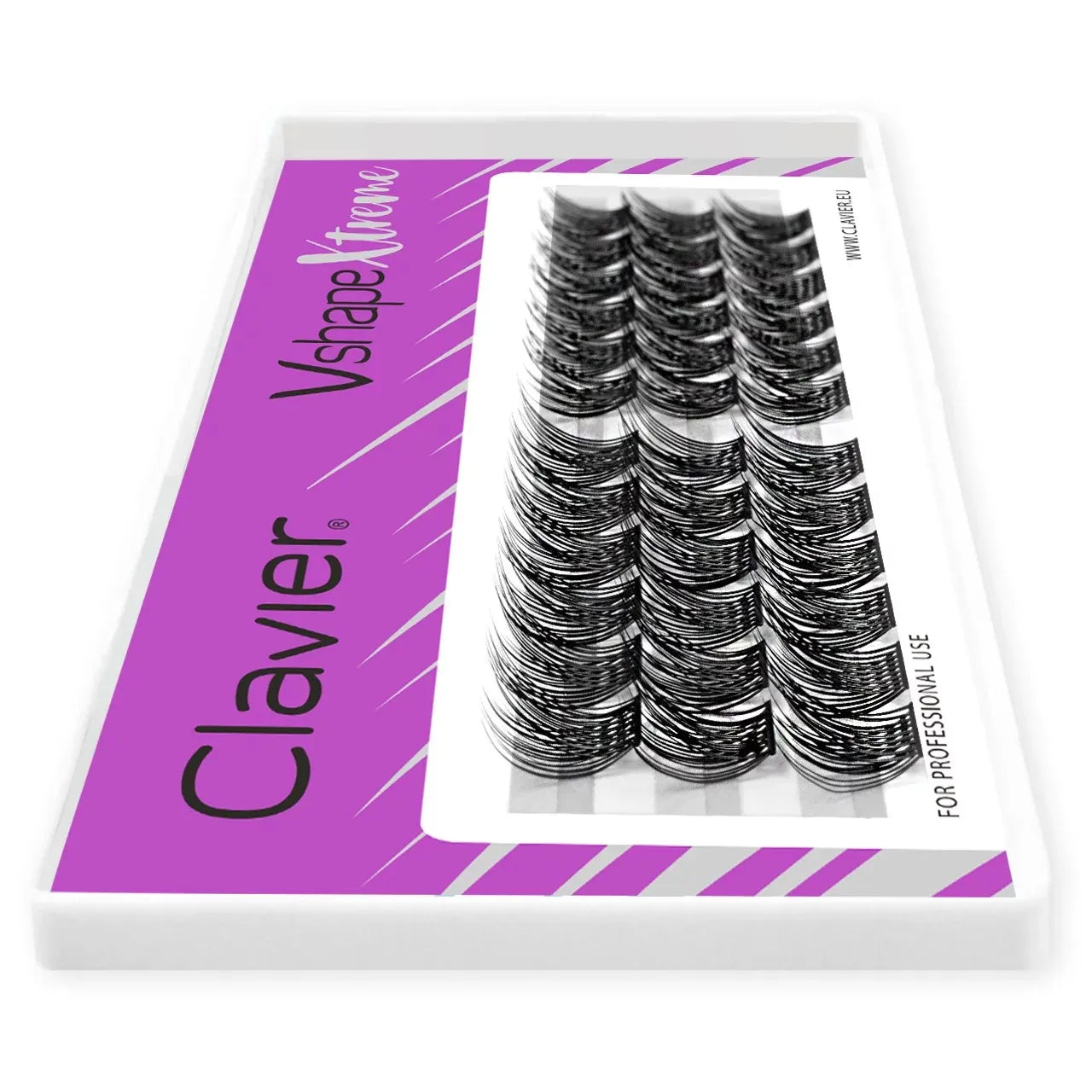 CLAVIER New Arrival Vshape Xtreme Cluster Eyelashes C curling 48 Clusters In One Tray Wide Stem Individual Lash