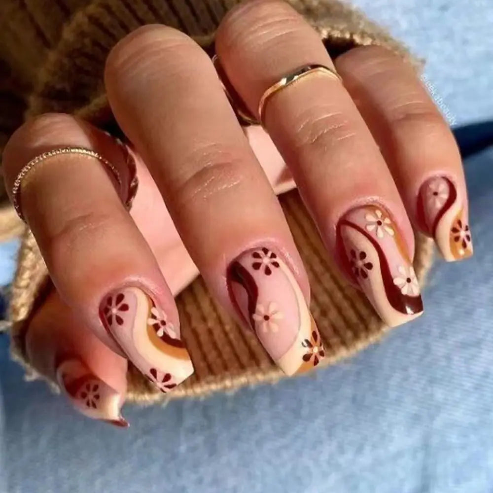 Press on Nails Long Ballet Nails Fashion Valentine's Day Rhinestone Wearable Fake Nails Manicure Tool Full Cover False Nail