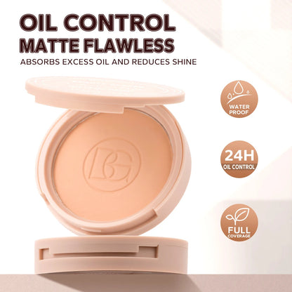 BEAUTY GLAZED Oil Control Matte Face Powder Long Lasting Flawless Setting Powder Face Makeup With Mirror