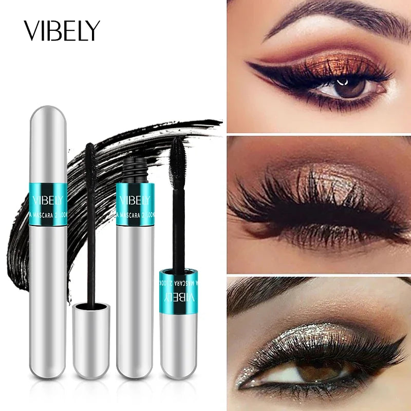 New 4D Silk Fiber Lash Mascara Waterproof VIBELY 3d Mascara For Eyelash Extension Black Thick Lengthening Eye Lashes Cosmetics