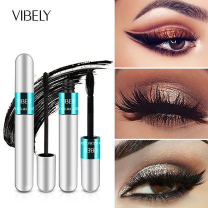 New 4D Silk Fiber Lash Mascara Waterproof VIBELY 3d Mascara For Eyelash Extension Black Thick Lengthening Eye Lashes Cosmetics