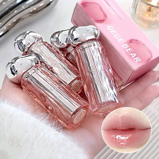 Crystal translucent lip glaze moisturizing water is not easy to fade natural color mouth red lip glaze