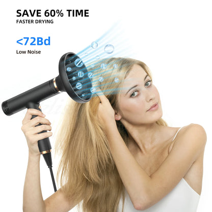 UKLISS Ionic Hair Dryer High Speed Blow Drier 1600W 110000rpm Hairdryer Negative Ion Hair Care Styler Professional Low Noise Blow Dryer