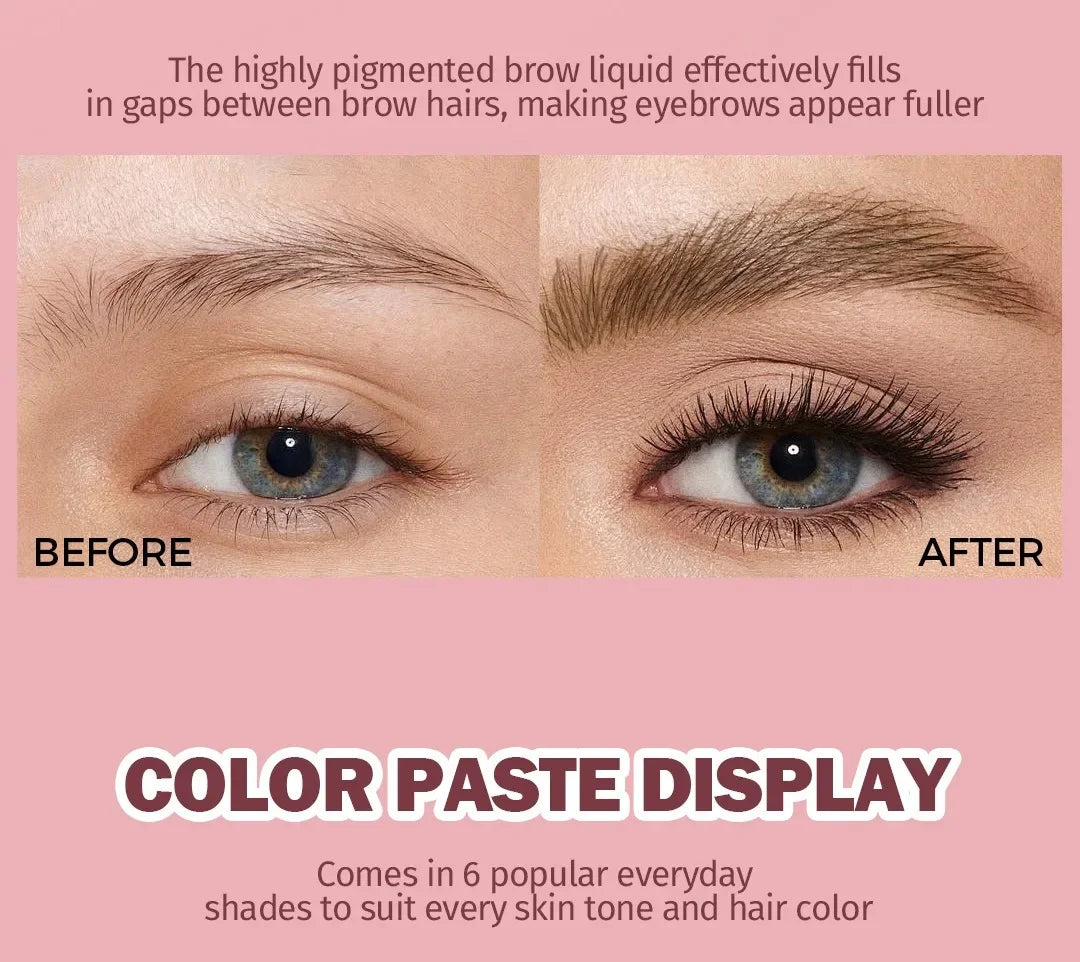 ELNO 3D Wild Eyebrow Pencil Microblading Eyebrow Tint Pen Square Angled Brush Brow Dye Cream Anti-smudge Waterproof Multifunction
