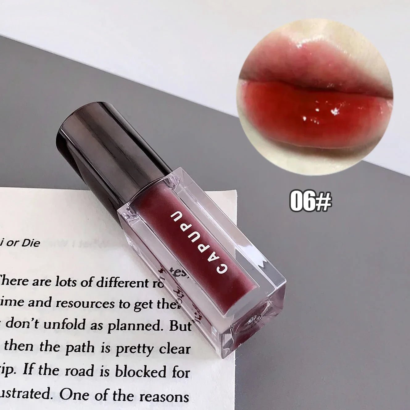 Juice Red Mirror Lip Gloss Clear Moisturizing Hydrating Water Light Glass Jelly Lip Glaze Oil Lipstick Lip Tint Korean Cosmetics