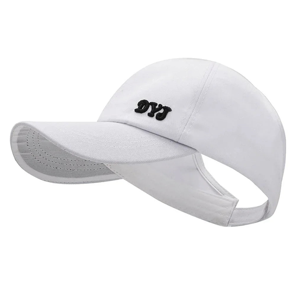 Summer Sun Protection Baseball Cap Women Fashion Wide Brim Sun Hat Empty Top Adjustable Sunscreen Hat Outdoor Travel Cap Running