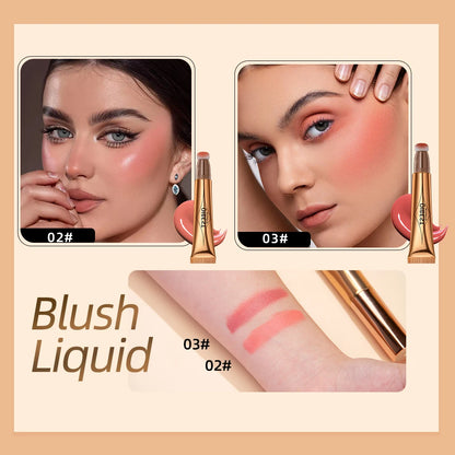 QIBEST Liquid Contour With Cushion Applicator Highlight Shimmer Natural Soft Moisturizing Cream Liquid Blush For Cheek Cosmetics