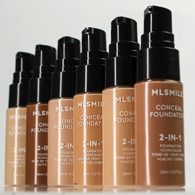 MLSMILE Face Foundation Cream Oil-control Matte BB Cream Lasting Concealer Liquid Waterproof Full Coverage Matte Base Professional Makeup