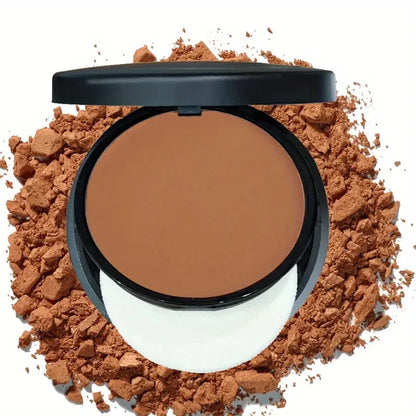 Bronzer, sculpting matte powder, waterproof, full coverage, press-on powder, natural color, with puff