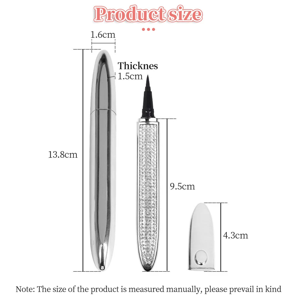 Self-adhesive Eyeliner Pen for False Eyelashes Glue-free Magnetic-free Waterproof No Blooming Eye Liner Pencil Makeup Tool