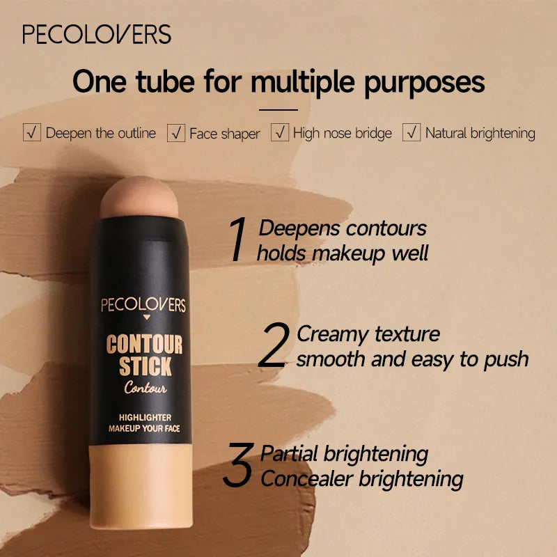 PECOLOVERS Hot Face Foundation Concealer Pen Long Lasting Dark Circles Corrector Contour Concealers Stick Cosmetic Makeup