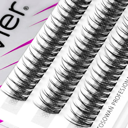 Clavier Vshape Silk Cluster-lashes Professional Makeup Individual Eyelash Extension Natural Appearance C-type False Eyelashes