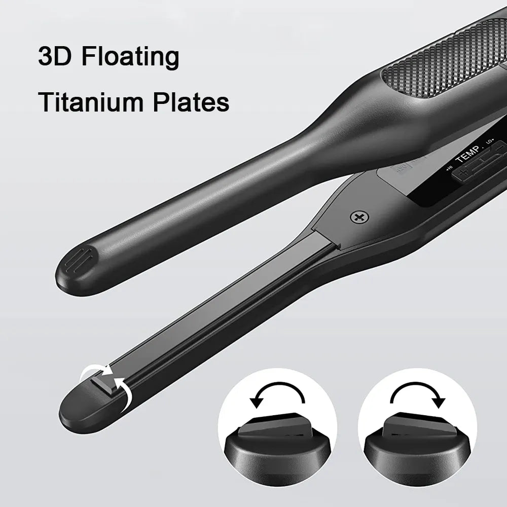 MADAMI Hair Straightener Curler Professional Ceramic Coating Thinnest Plate Pencil Flat Irons For Short Hair Men's Beard Styler