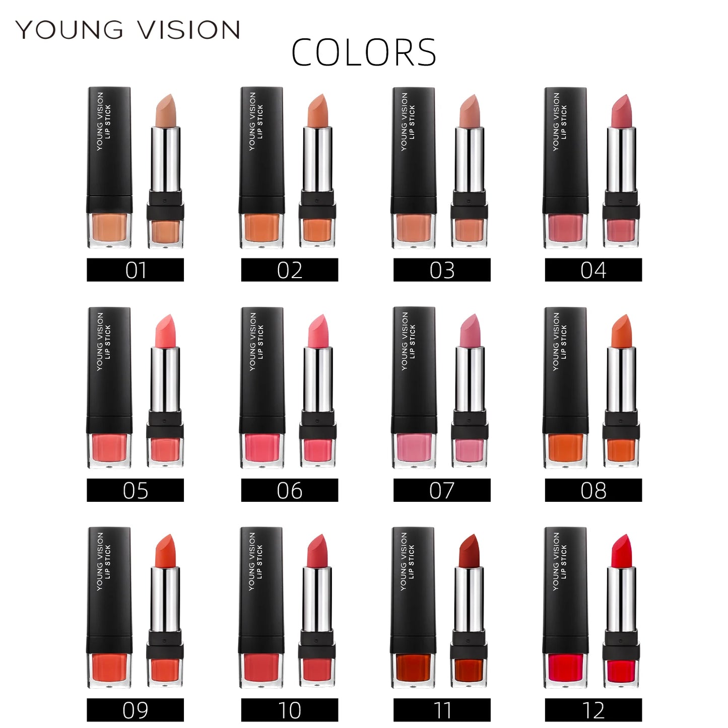YOUNG VISION 6 pcs /set matte lipstick set non stick cup lipstick velvet moisturizing lipstick