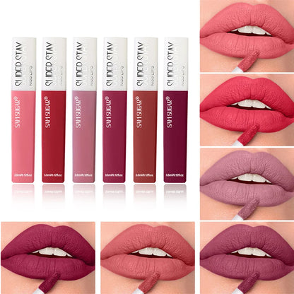 Matte Lipstick Set Lip Gloss Sets 6 PCS Non Stick Cup Stain Makeup Beauty For Women Waterproof Long Lasting Cosmetics