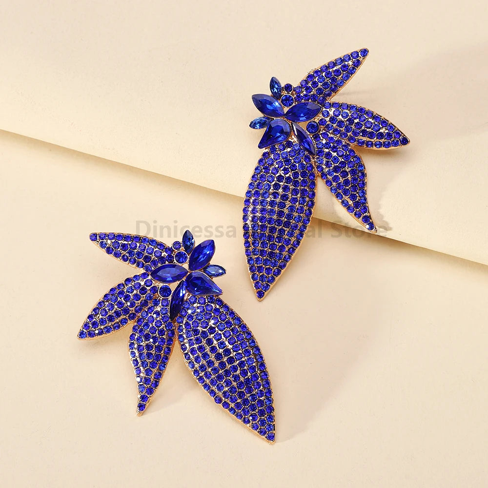 Shiny Rhinestone Wing Charm Decor Female Unusual Bride Wedding Party Jewelry Trend Luxury Design Dangle Earrings For Women