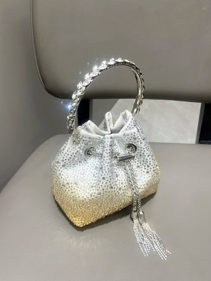 Handle Rhinestones Evening clutch Bag Purses and handbag luxury Designer shoulder bag Shiny Crystal Clutch purse bucket bag