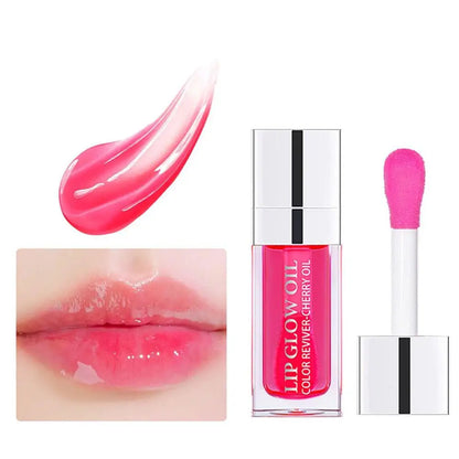 Crystal Jelly Moisturizing Lip Oil Plumping Lip Gloss Makeup Sexy Plump Lip Glow Oil Tinted Lip Plumper