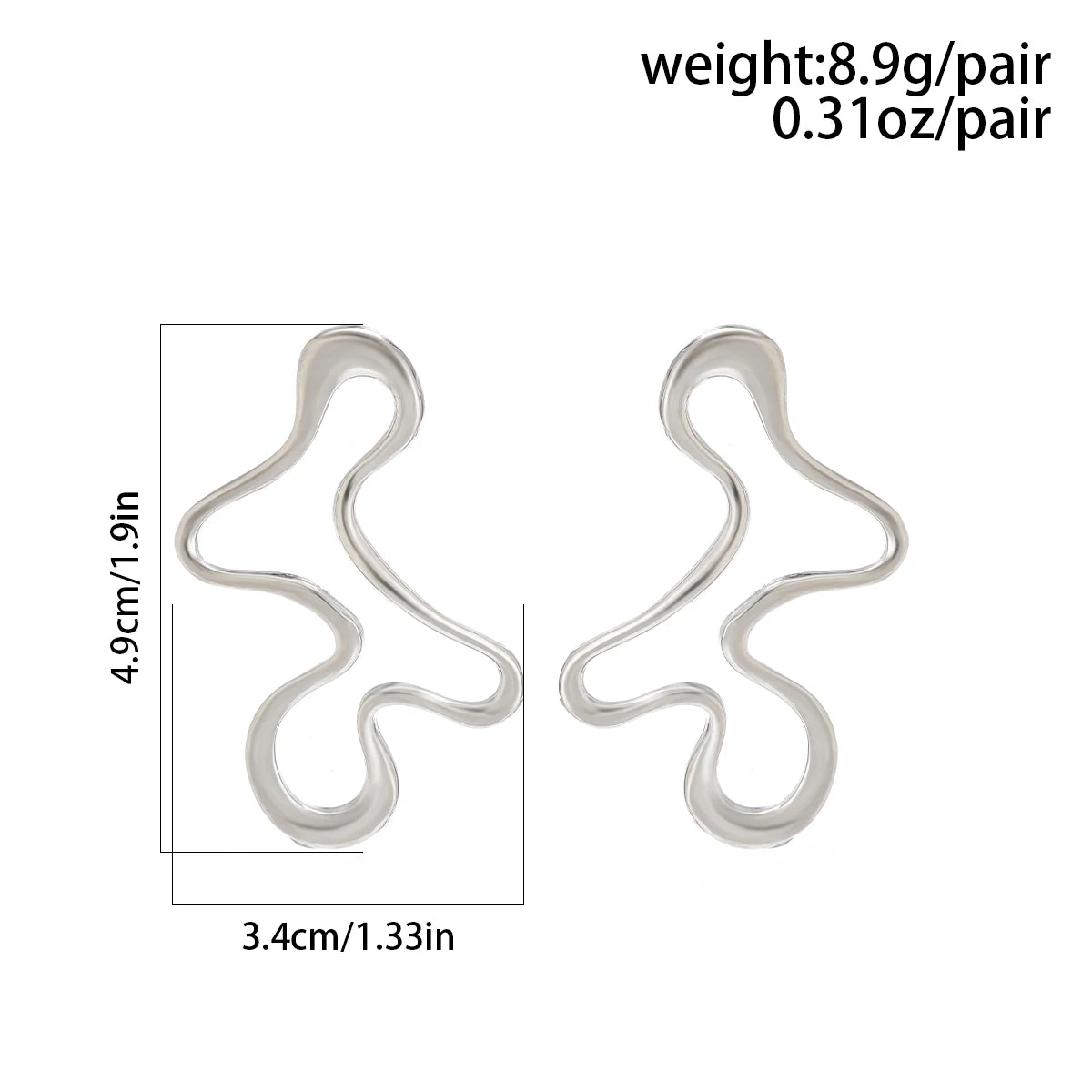 IngeSight.Z Minimalist Irregular Hollow Geometry Metal Stud Earrings Punk Statement Gold Color Earring Women's Charm Ear Jewelry