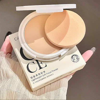 CACE Face Setting Powder Cushion Compact Powder Oil-Control  Matte Colors  Smooth Finish Concealer Makeup Pressed Powder