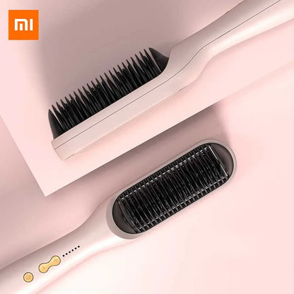 Xiaomi New Hair Straightener Curler Brush Ceramic Electric Straighten Beard Brush Fast Heating Curler Straightener Comb Styler