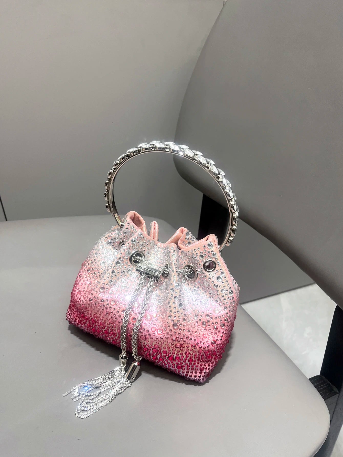 Handle Rhinestones Evening clutch Bag Purses and handbag luxury Designer shoulder bag Shiny Crystal Clutch purse bucket bag