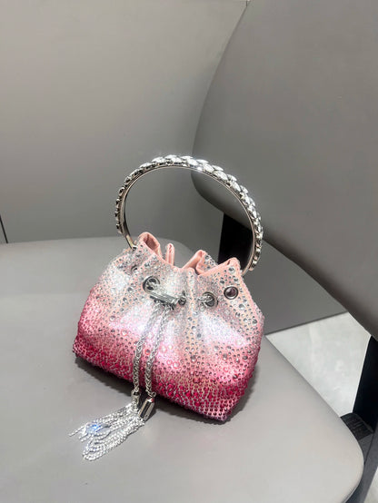 Handle Rhinestones Evening clutch Bag Purses and handbag luxury Designer shoulder bag Shiny Crystal Clutch purse bucket bag