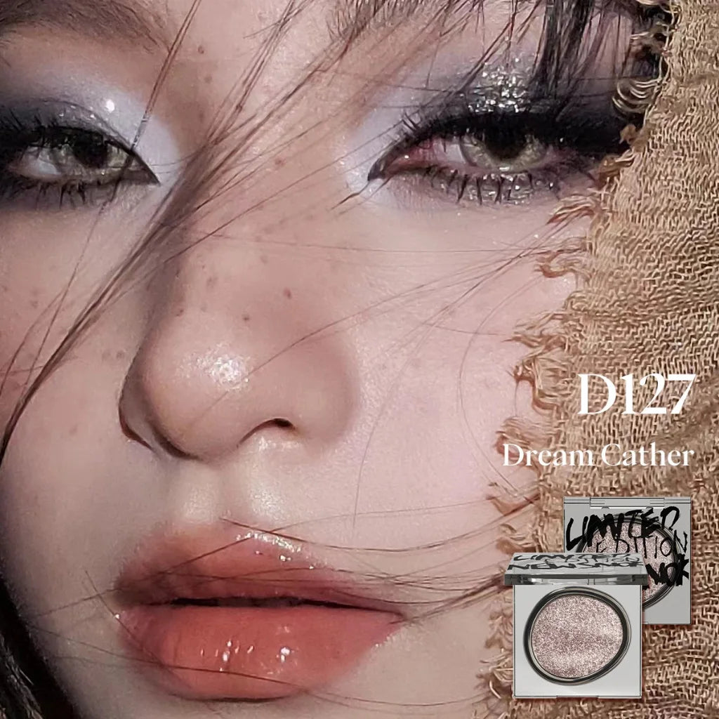 JOOCYEE Eyeshadow Single Long-lasting Natural Easy to blend High-pigmented Diamond shimmering Eyeshadow Black Blue