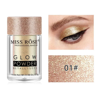 MISS ROSE Holographic Sequins Glitter Shimmer Pigment Eye Shadow Tattoo Lip Nail Body Glitter Festival Party Eye Makeup Powder