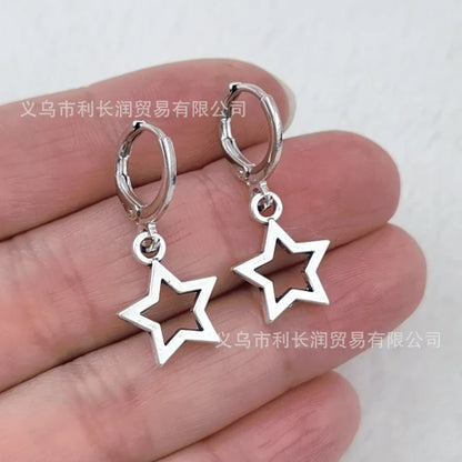 Exquisite Red Heart Sweet Cute Personality Zircon Gold Color Dangle Earrings Women Daily Party Gift Jewelry