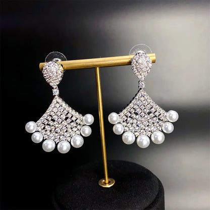 Princess Dubai Jewelry Sets for Women White Pearl Wedding Bridal Luxury Elegant Jewelry Accessories