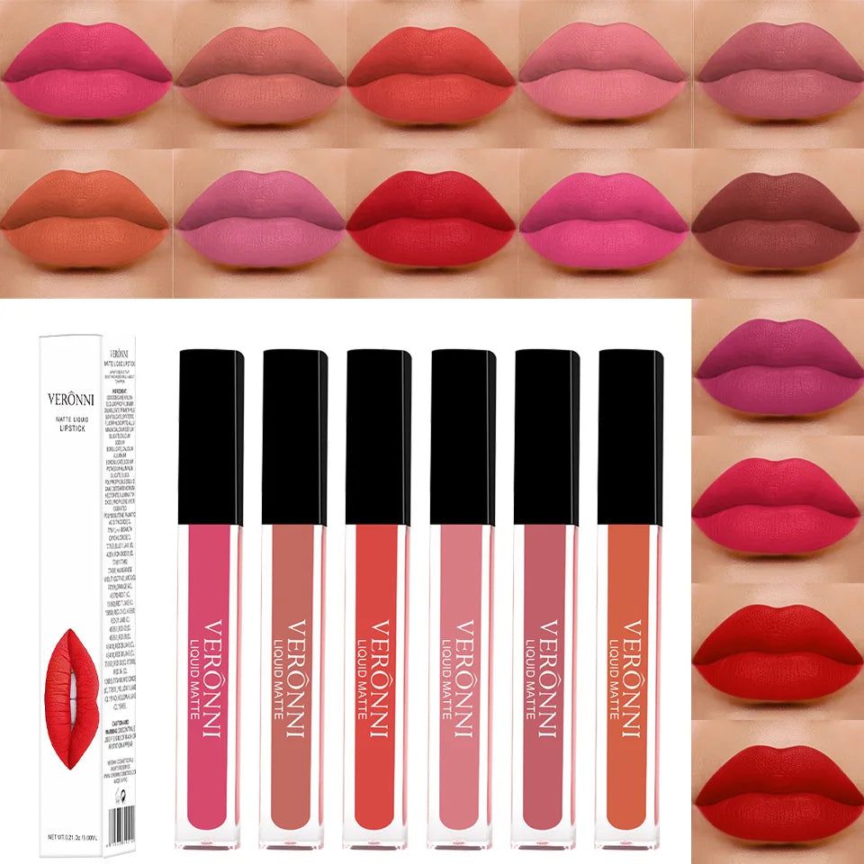 14 color square tube lip gloss waterproof non stick cup, 24-hour long-lasting lipstick lip gloss, sexy and tempting cosmetics