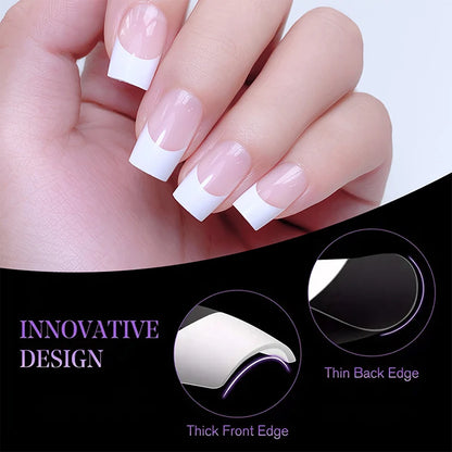 30Pcs Nail Tip Nude French Fake Nail Fashion Frosted Wearable False Nails Simple Full Cover Press on Nails DIY Wear Nail Tool