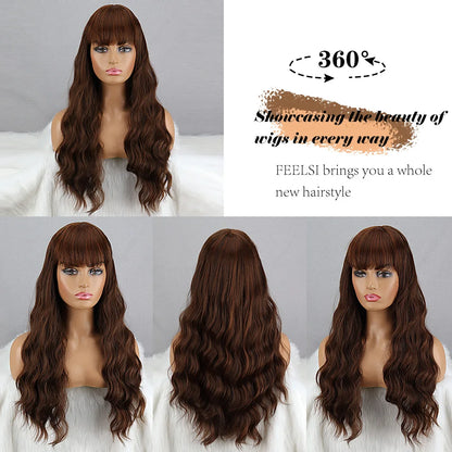 Long Curly Black Pink Blonde For Women Quality Natural Synthetic Wigs Cosplay Lolita